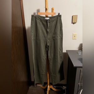 Olive Green Wide Leg Pants